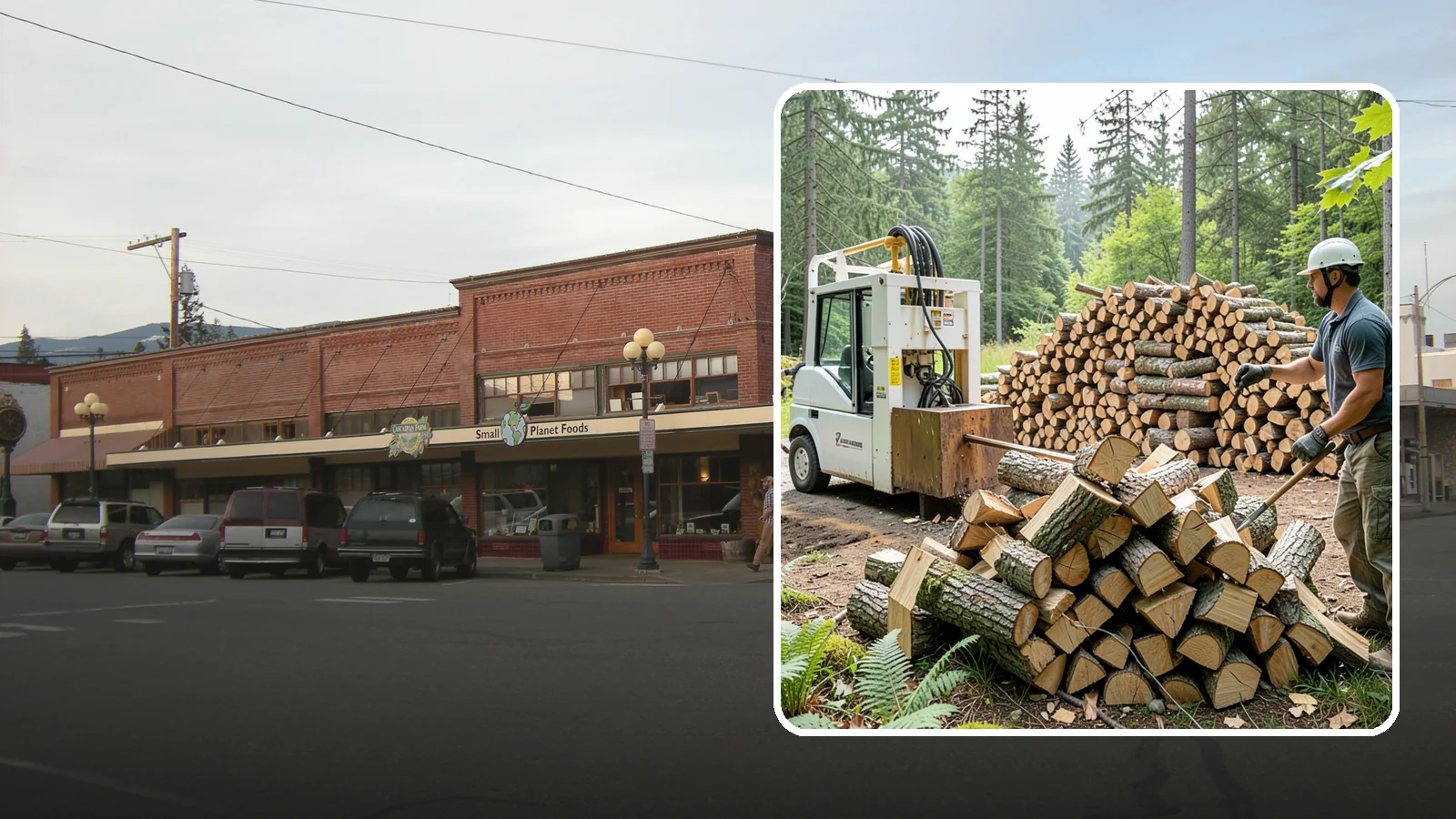 Hydraulic Log Splitting in Sedro-Woolley, Skagit County, WA - We use a hydraulic splitter to power through large, dense, or knotty rounds that resist hand splitting.