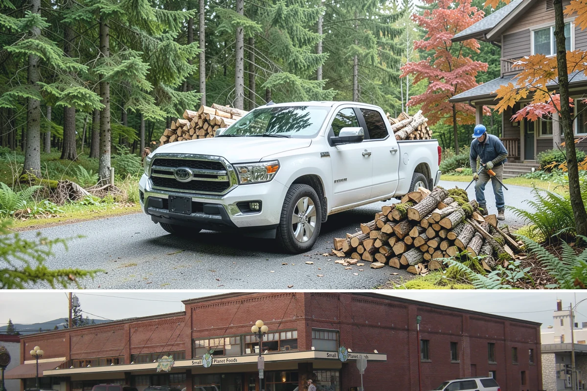 Hydraulic Log Splitting in Sedro-Woolley, Skagit County, WA - Available year-round, with strong demand in fall and winter when large storm rounds need breaking down for the season.