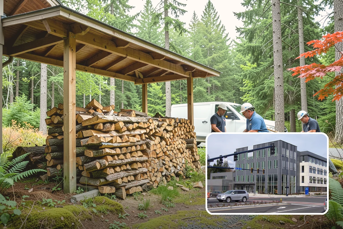 Hydraulic Log Splitting in Shoreline, King County, WA - Powers through large, dense, and knotty rounds