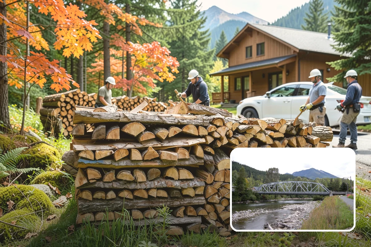 Hydraulic Log Splitting in Skykomish, King County, WA - Powers through large, dense, and knotty rounds