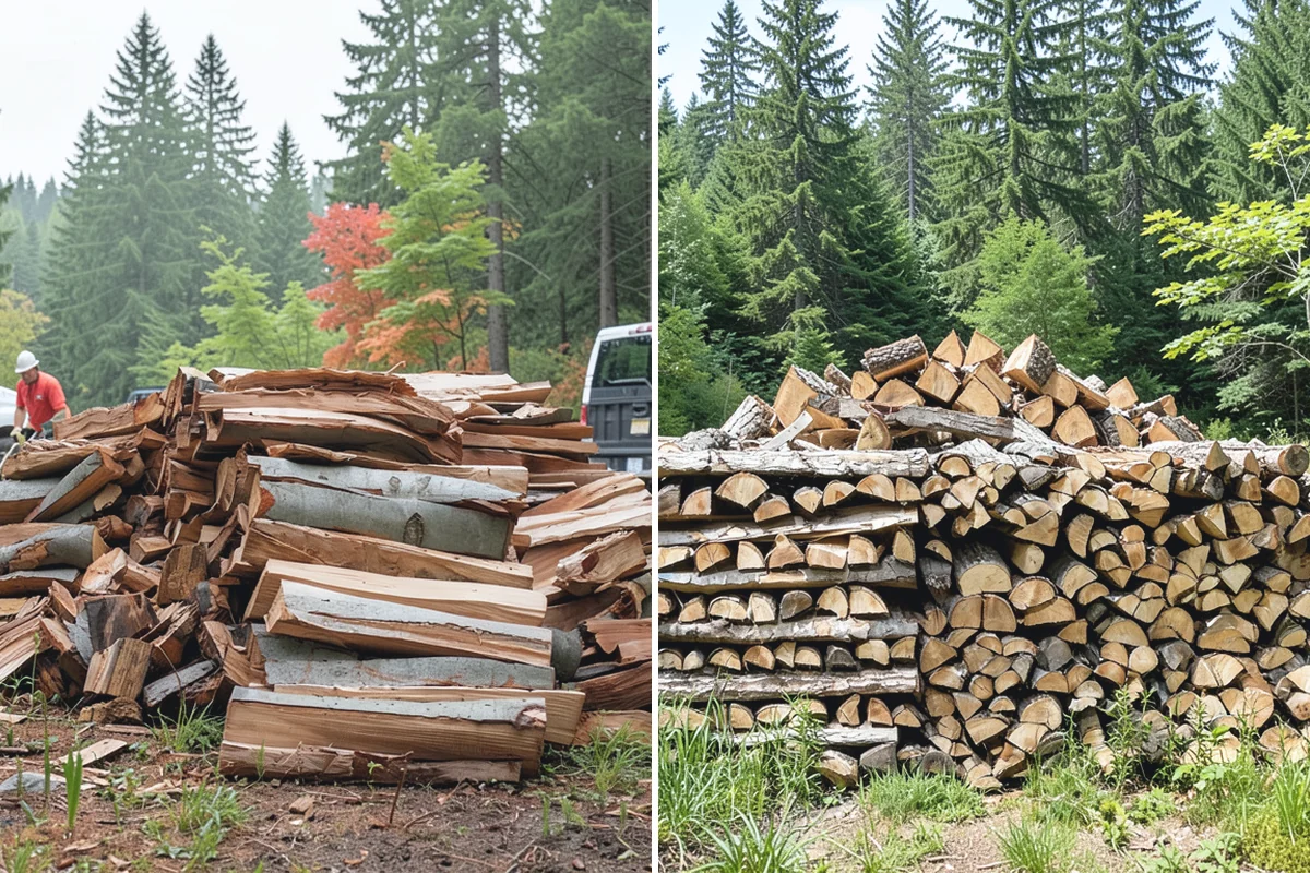 Hydraulic Log Splitting in Skykomish, King County, WA - Inspect the rounds and confirm split dimensions