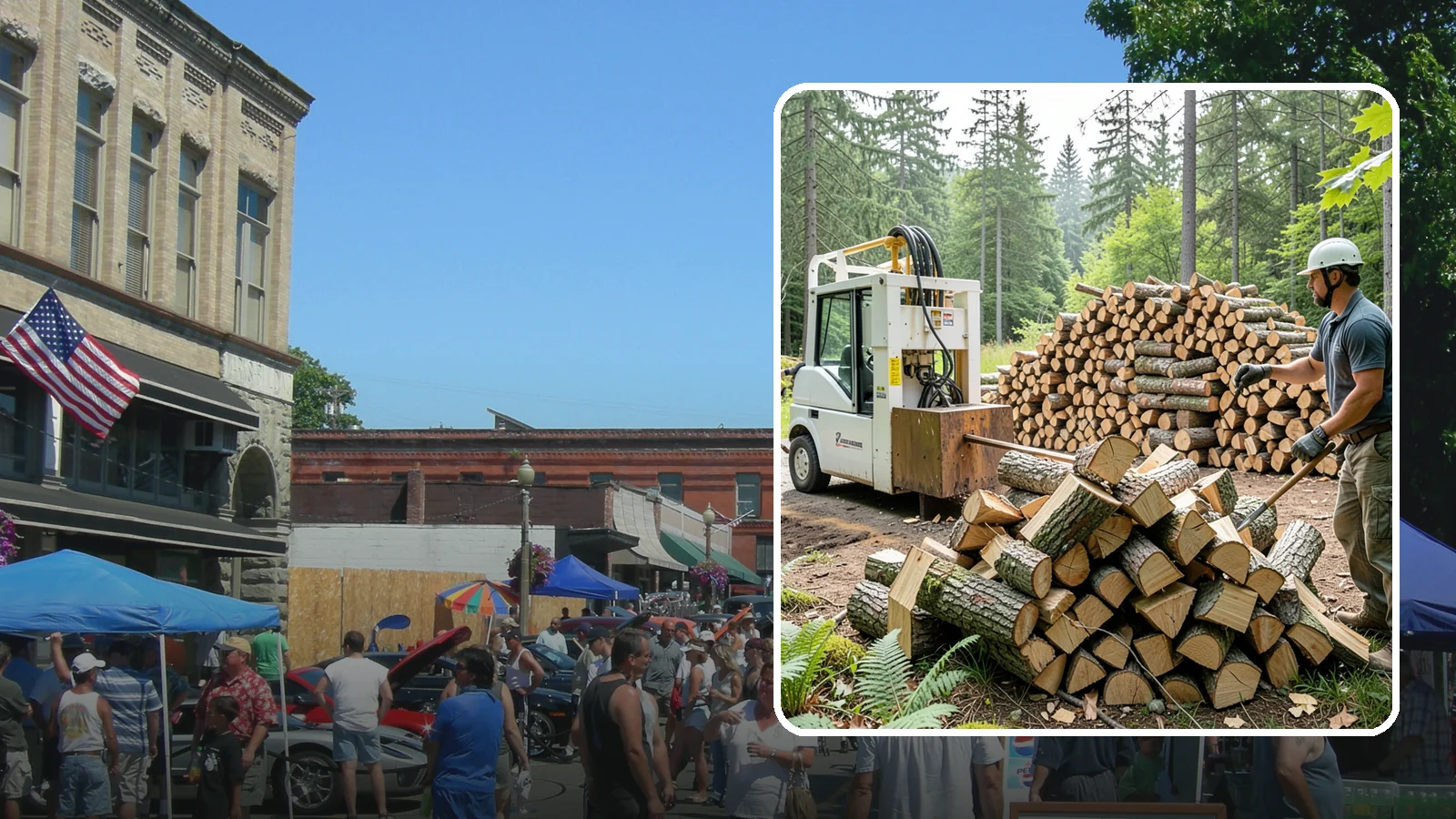 Hydraulic Log Splitting in Snohomish, Snohomish County, WA - We use a hydraulic splitter to power through large, dense, or knotty rounds that resist hand splitting.