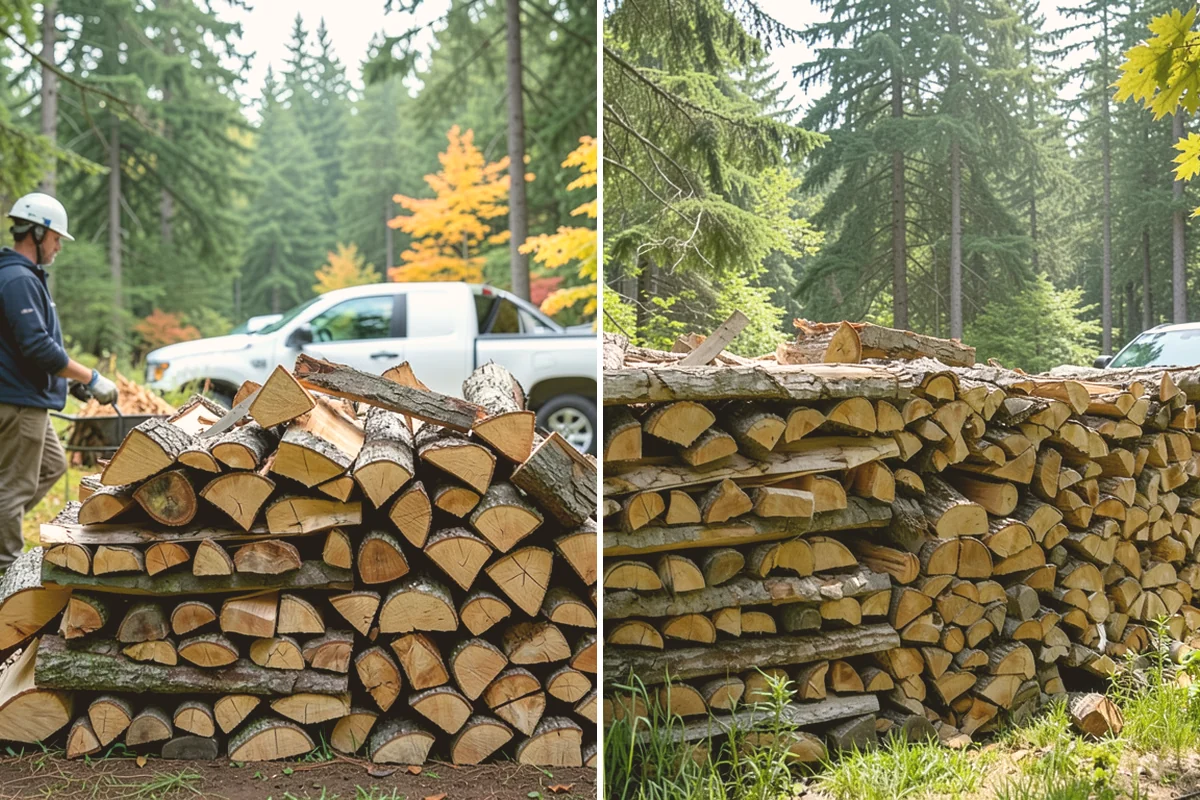 Hydraulic Log Splitting in Snohomish, Snohomish County, WA - Inspect the rounds and confirm split dimensions