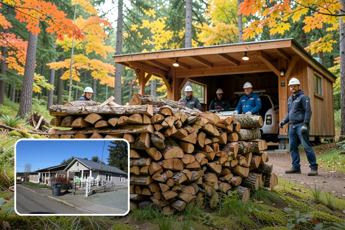 Hydraulic Log Splitting in South Prairie, Pierce County, WA - Powers through large, dense, and knotty rounds
