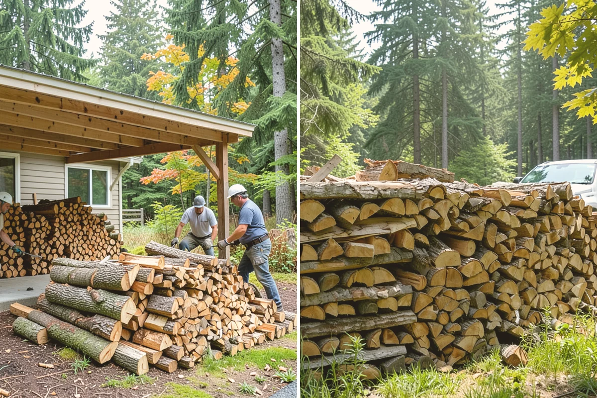 Hydraulic Log Splitting in Stanwood, Snohomish County, WA - Inspect the rounds and confirm split dimensions