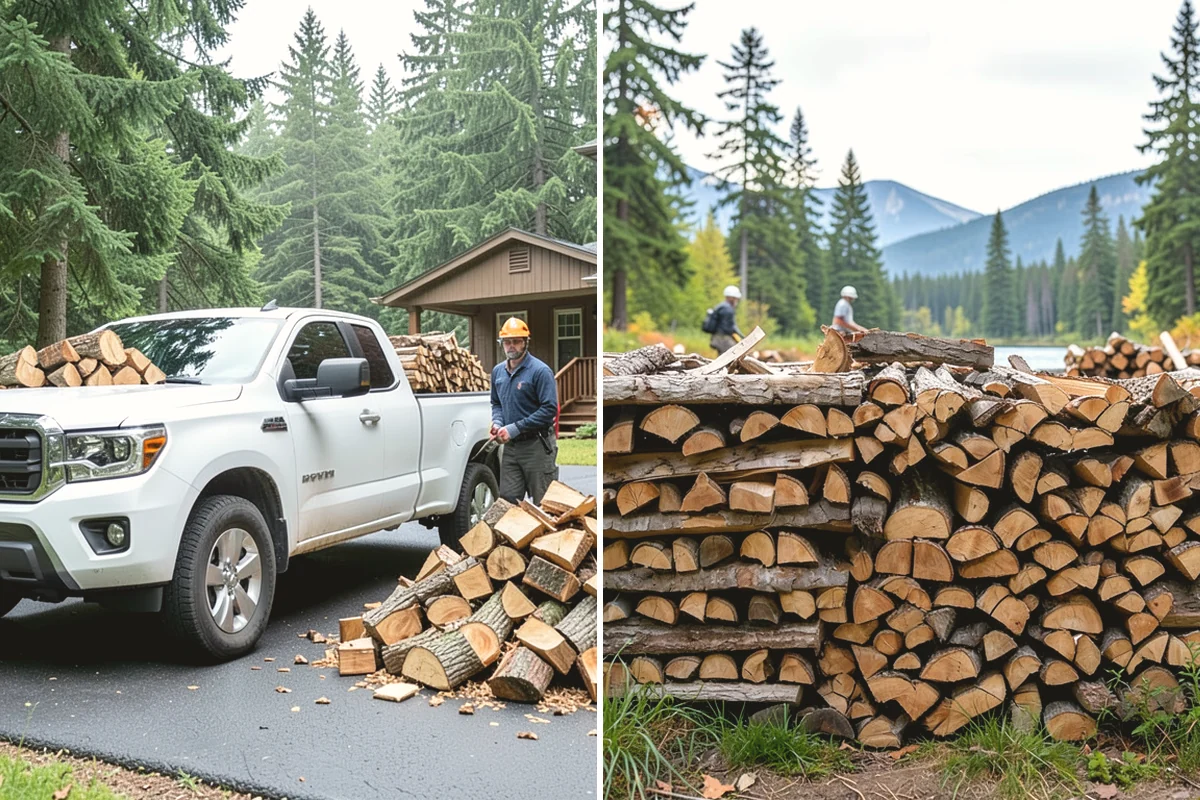 Hydraulic Log Splitting in Steilacoom, Pierce County, WA - Inspect the rounds and confirm split dimensions