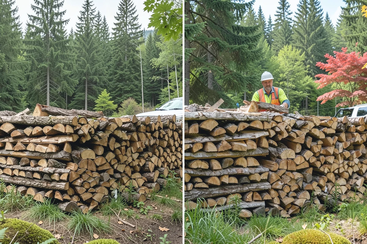 Hydraulic Log Splitting in Sumner, Pierce County, WA - Inspect the rounds and confirm split dimensions