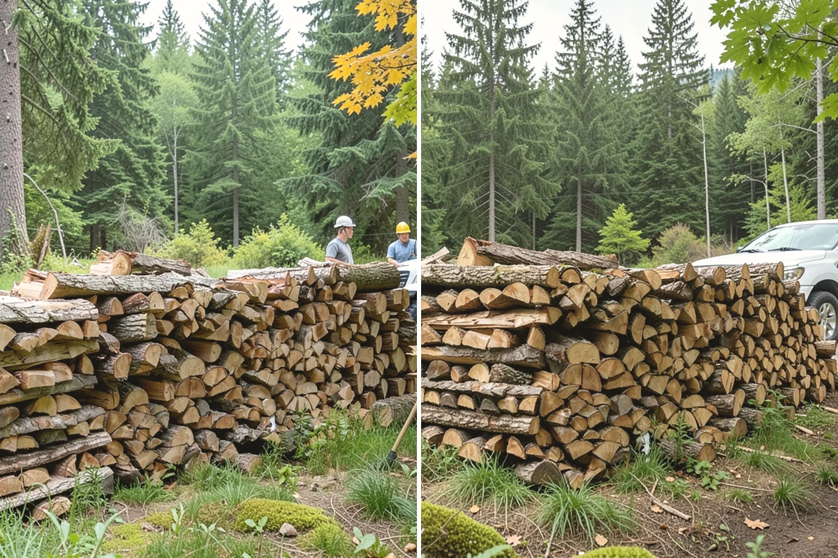 Hydraulic Log Splitting in Tacoma, Pierce County, WA - Inspect the rounds and confirm split dimensions