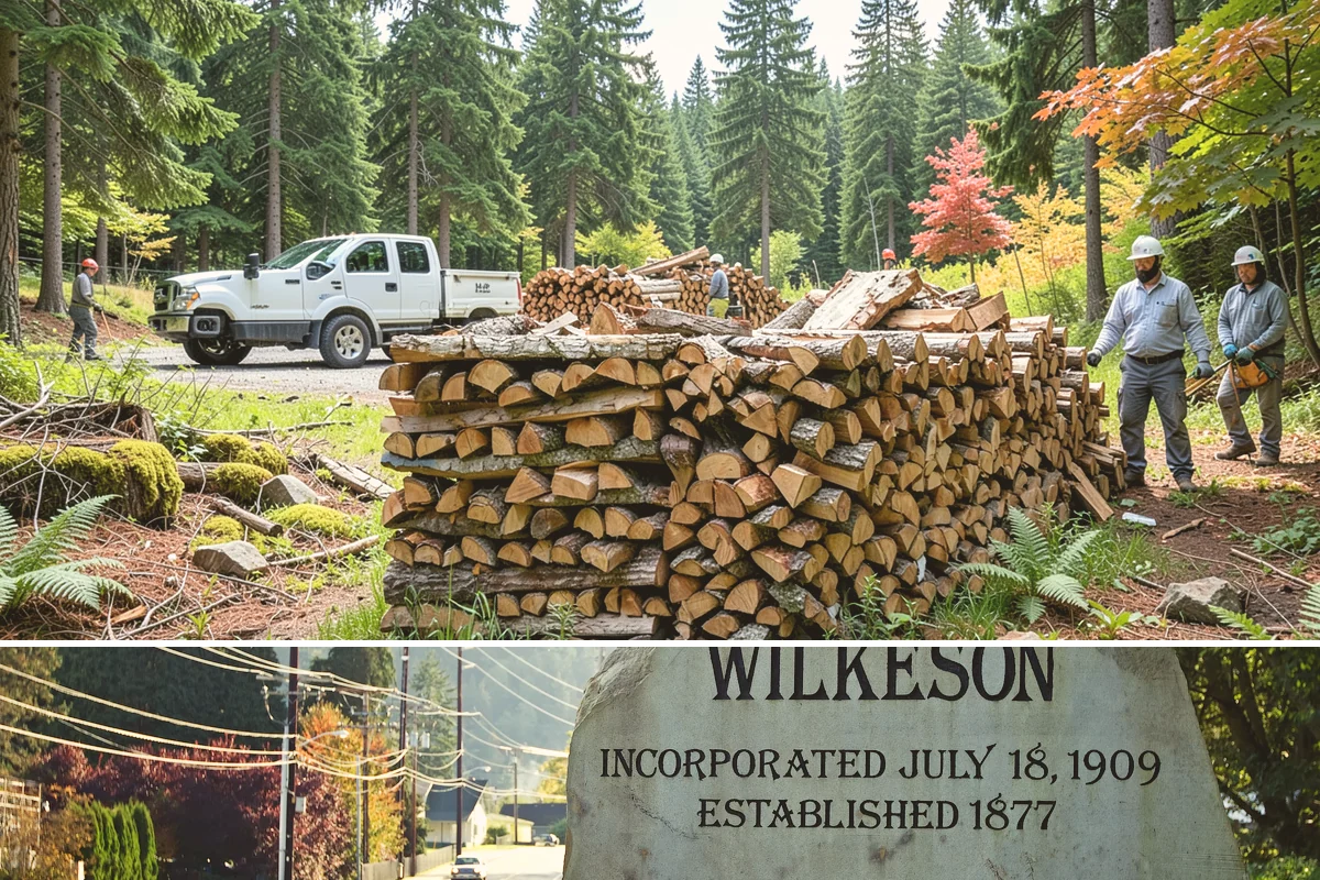 Hydraulic Log Splitting in Wilkeson, Pierce County, WA - Available year-round, with strong demand in fall and winter when large storm rounds need breaking down for the season.