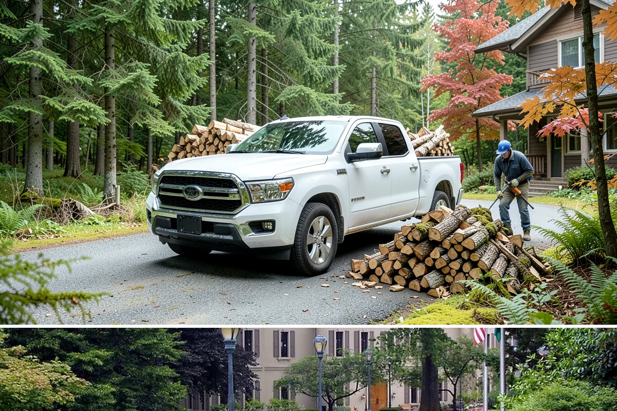 Hydraulic Log Splitting in Woodinville, King County, WA - Available year-round, with strong demand in fall and winter when large storm rounds need breaking down for the season.