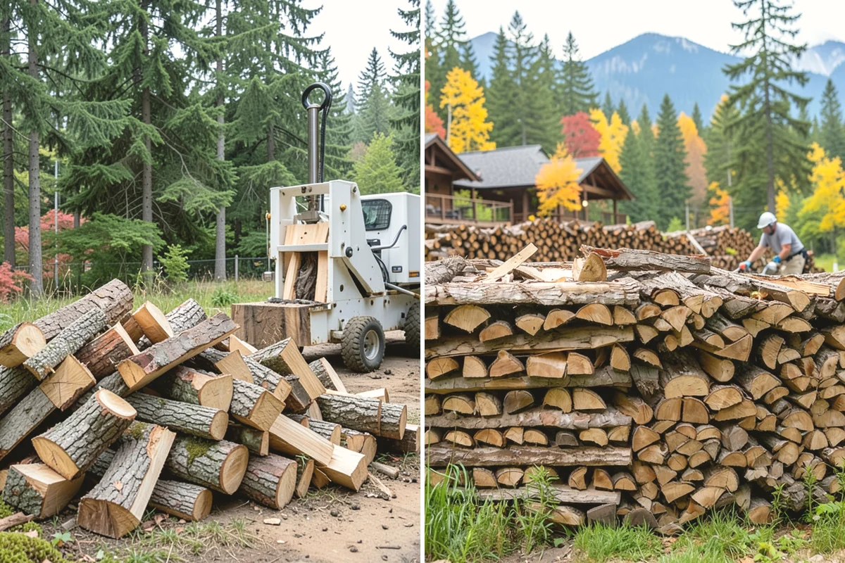 Hydraulic Log Splitting in Yarrow Point, King County, WA - Inspect the rounds and confirm split dimensions