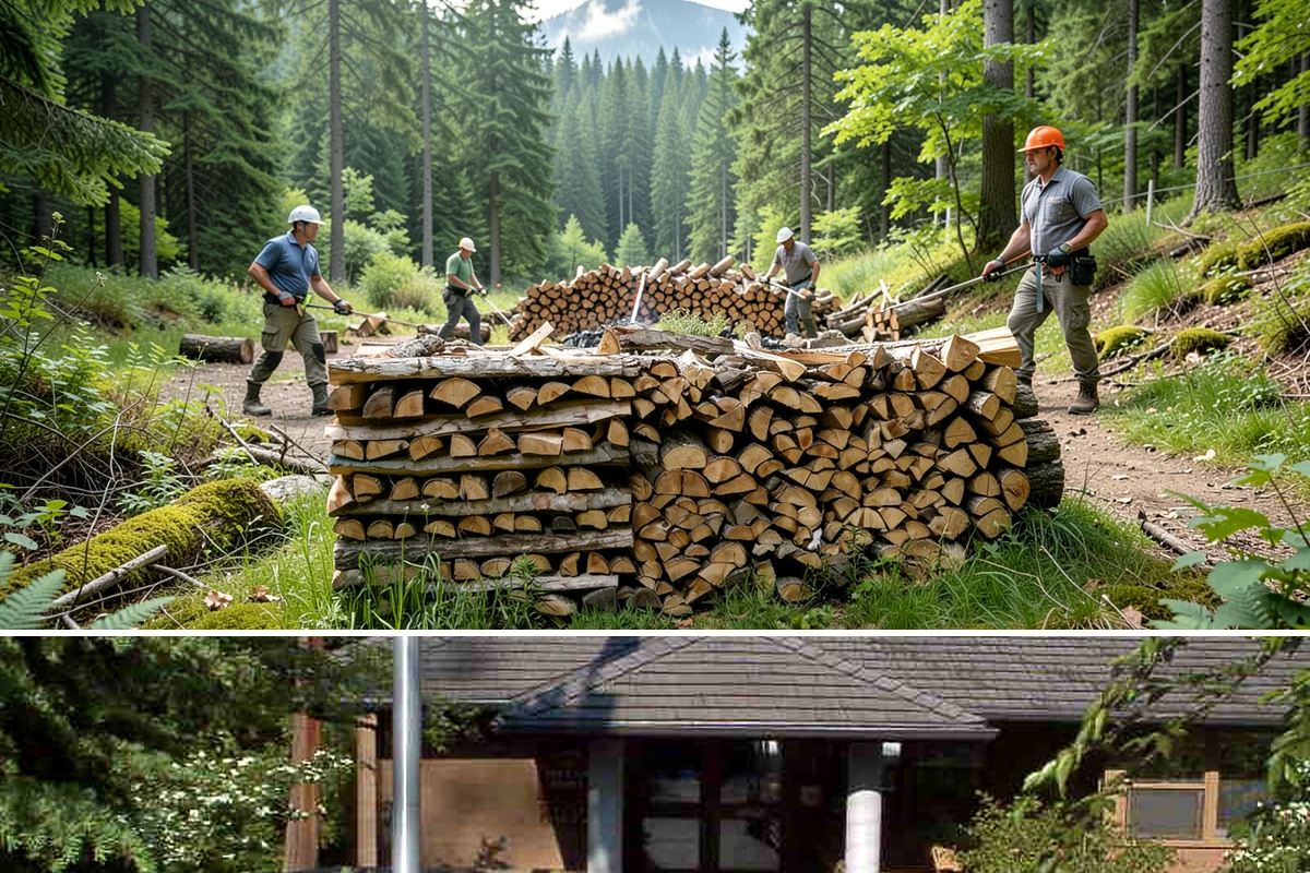 Hydraulic Log Splitting in Yarrow Point, King County, WA - Available year-round, with strong demand in fall and winter when large storm rounds need breaking down for the season.