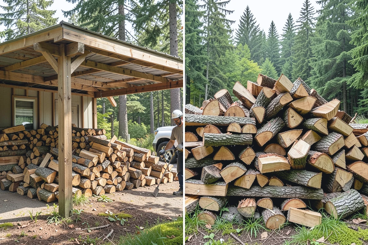 Indoor Firewood Stocking in Beaux Arts Village, King County, WA - Choose an indoor rack or hearth location