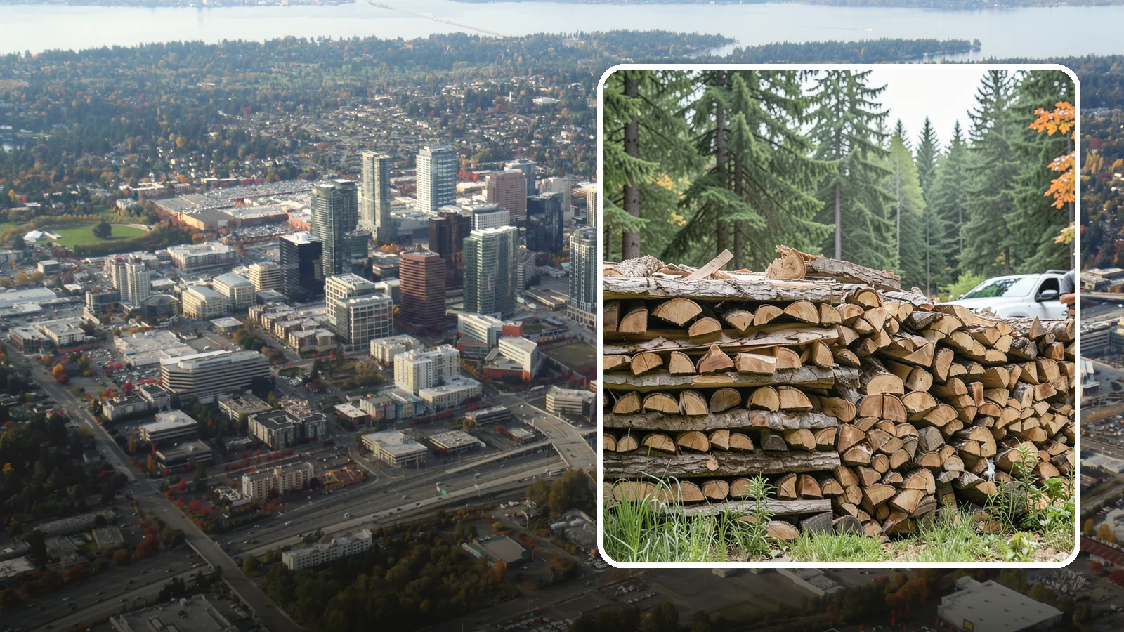 Indoor Firewood Stocking in Bellevue, King County, WA - We keep a tidy indoor supply of firewood stocked near your stove or fireplace so a dry load is always within arm's reach.