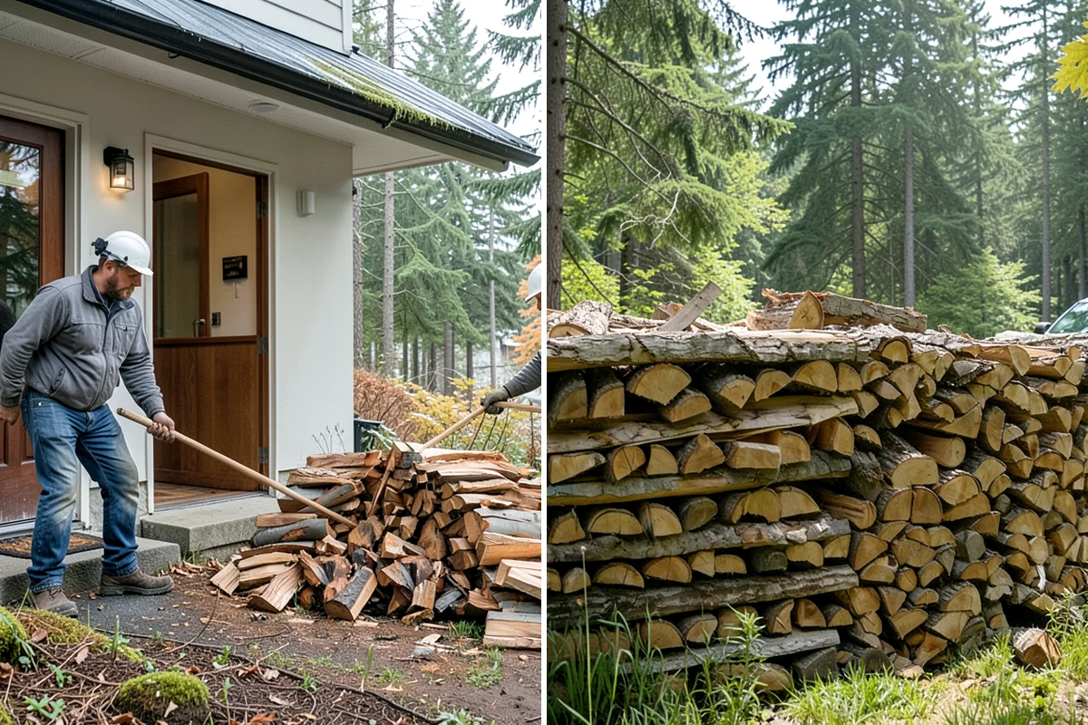Indoor Firewood Stocking in DuPont, Pierce County, WA - Choose an indoor rack or hearth location