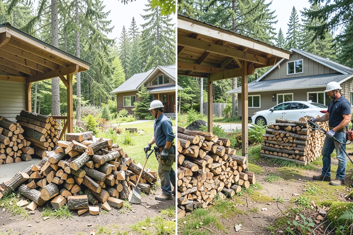 Indoor Firewood Stocking in Hamilton, Skagit County, WA - Choose an indoor rack or hearth location