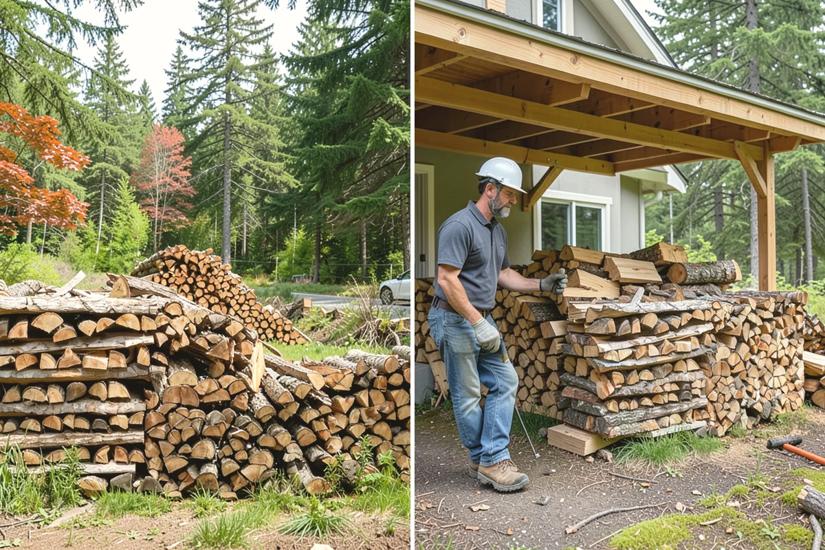 Indoor Firewood Stocking in Issaquah, King County, WA - Choose an indoor rack or hearth location