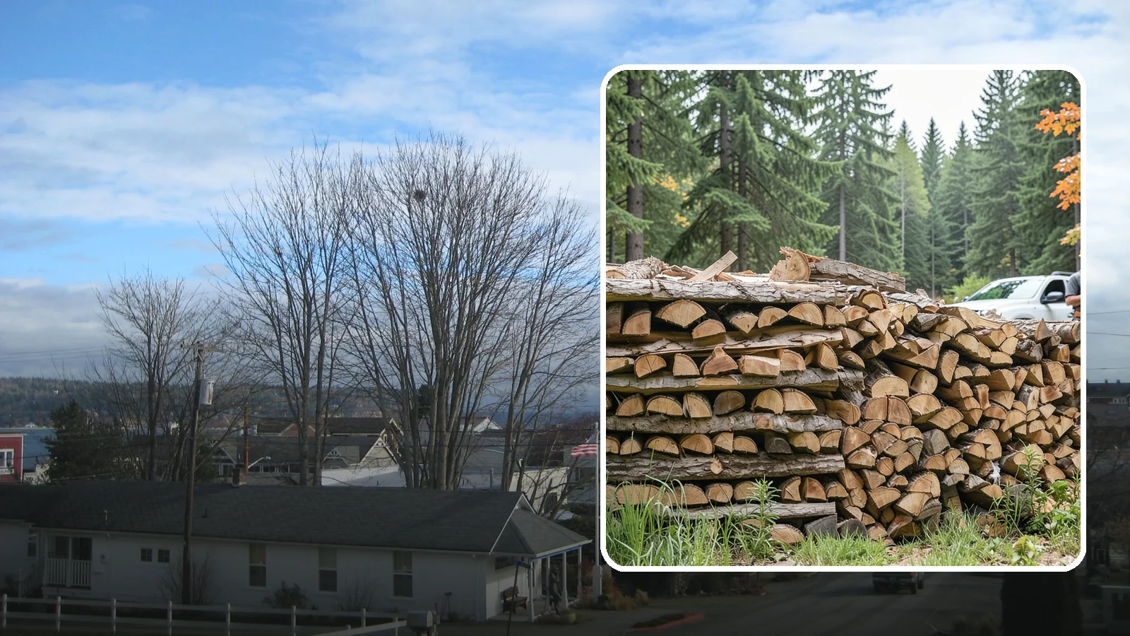 Indoor Firewood Stocking in Langley, Island County, WA - We keep a tidy indoor supply of firewood stocked near your stove or fireplace so a dry load is always within arm's reach.