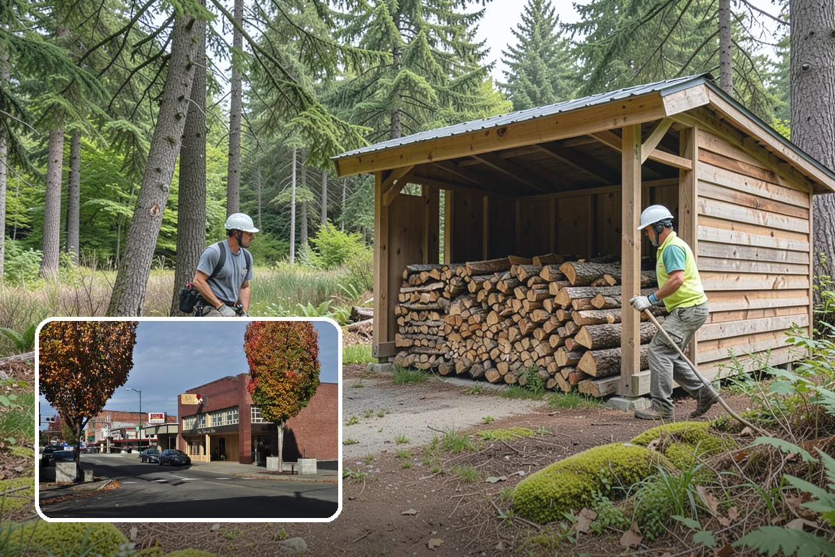 Indoor Firewood Stocking in Puyallup, Pierce County, WA - Dry, ready wood always waiting by the fire