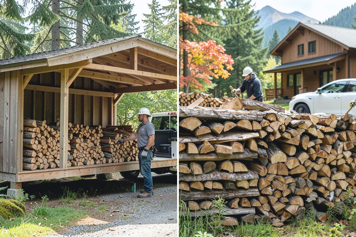 Indoor Firewood Stocking in Renton, King County, WA - Choose an indoor rack or hearth location