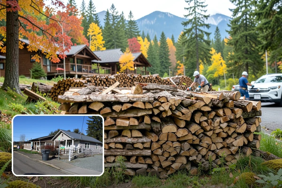 Indoor Firewood Stocking in South Prairie, Pierce County, WA - Dry, ready wood always waiting by the fire