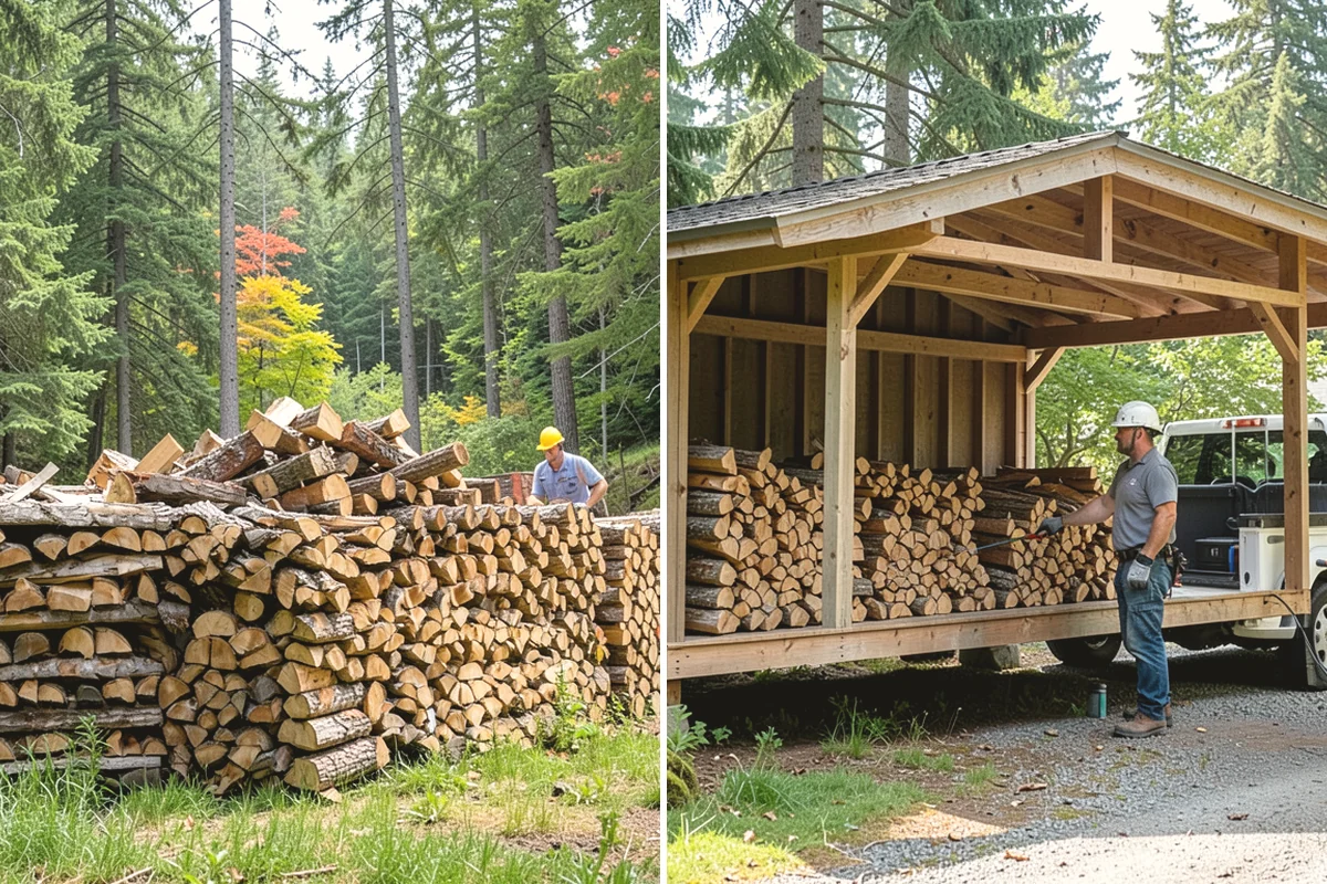 Indoor Firewood Stocking in Yarrow Point, King County, WA - Choose an indoor rack or hearth location