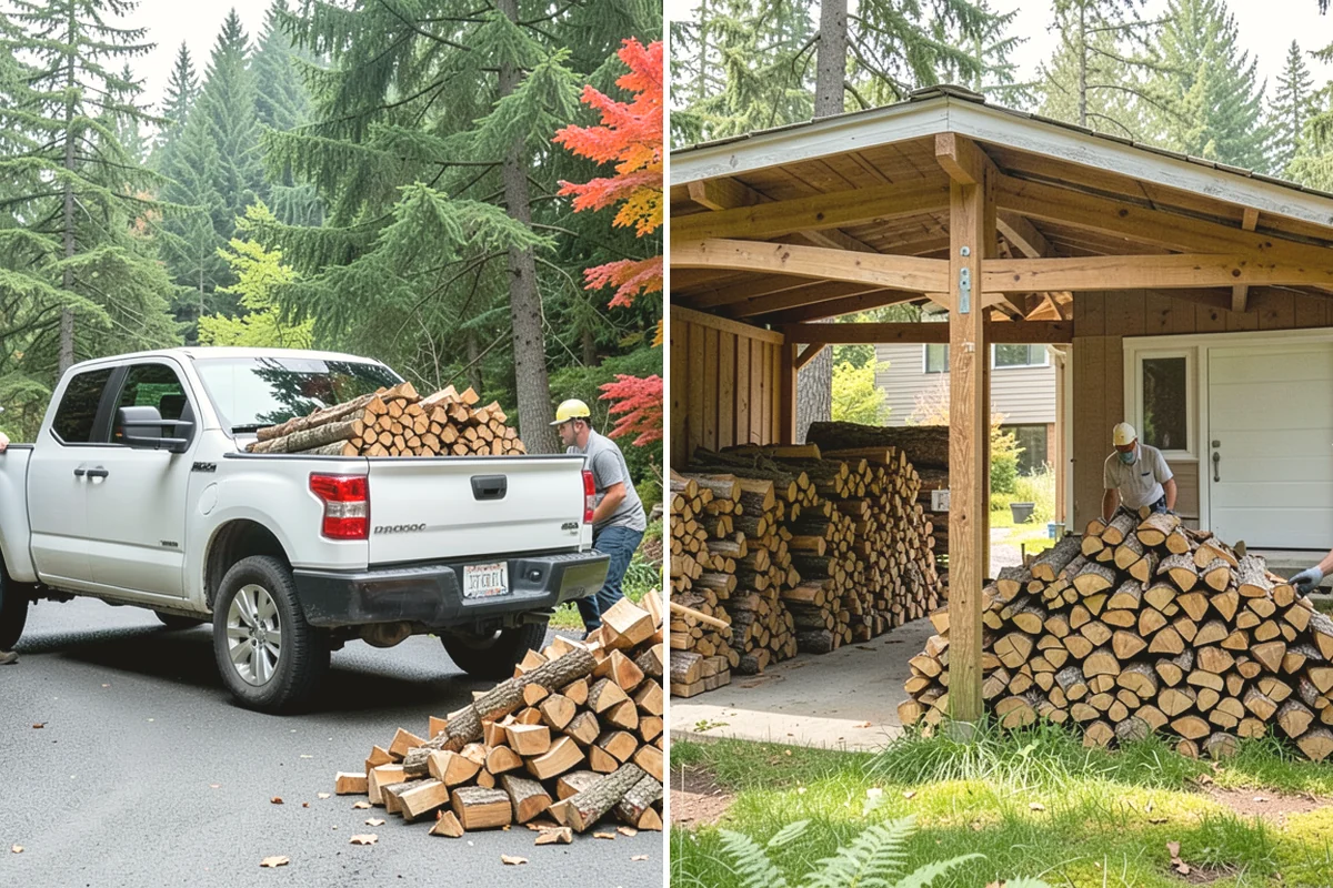 Kiln-Dried Firewood in Burien, King County, WA - Seasoned wood is loaded into our drying kiln