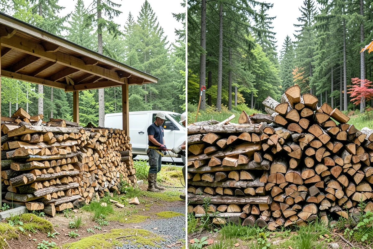 Kiln-Dried Firewood in Gig Harbor, Pierce County, WA - Seasoned wood is loaded into our drying kiln