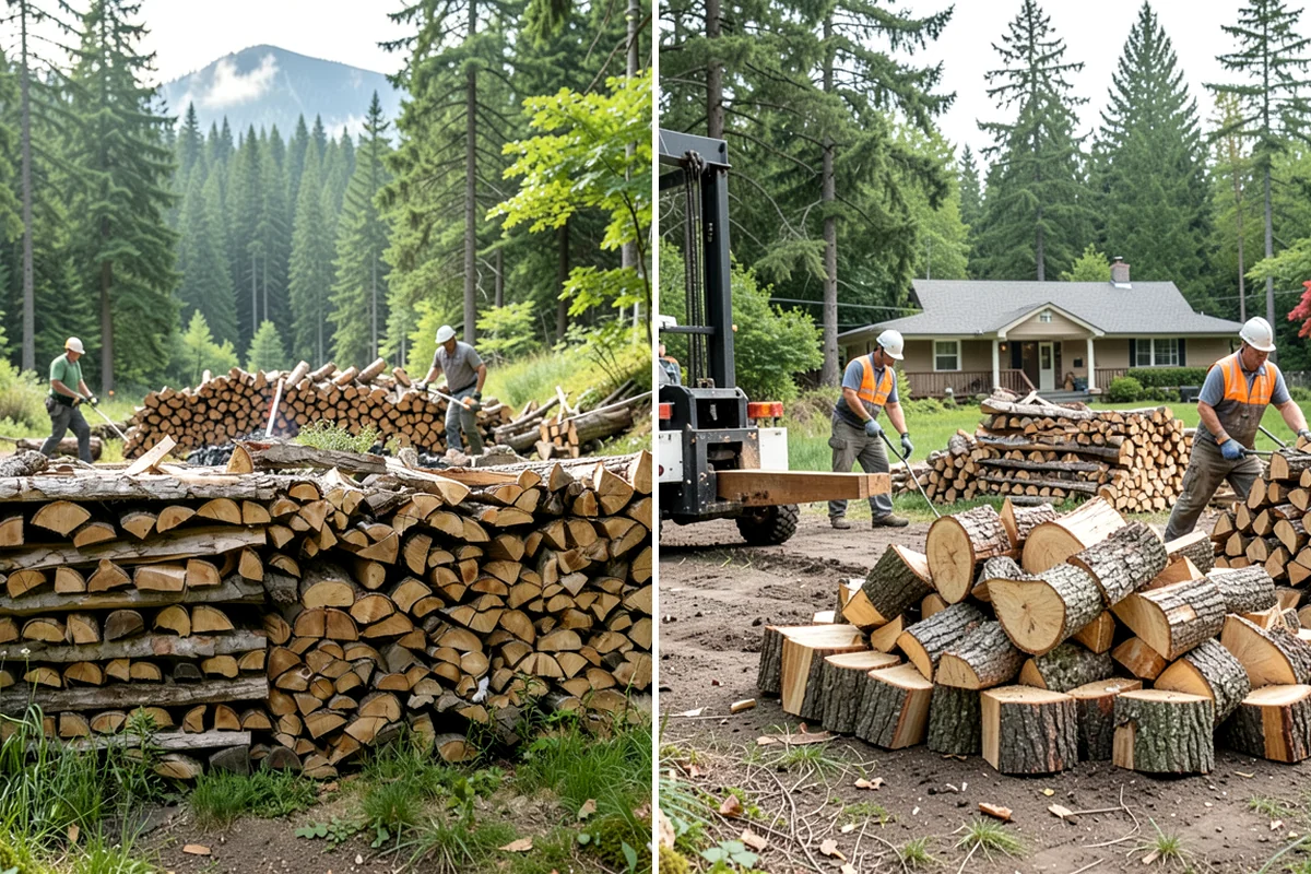 Kiln-Dried Firewood in Hunts Point, King County, WA - Seasoned wood is loaded into our drying kiln