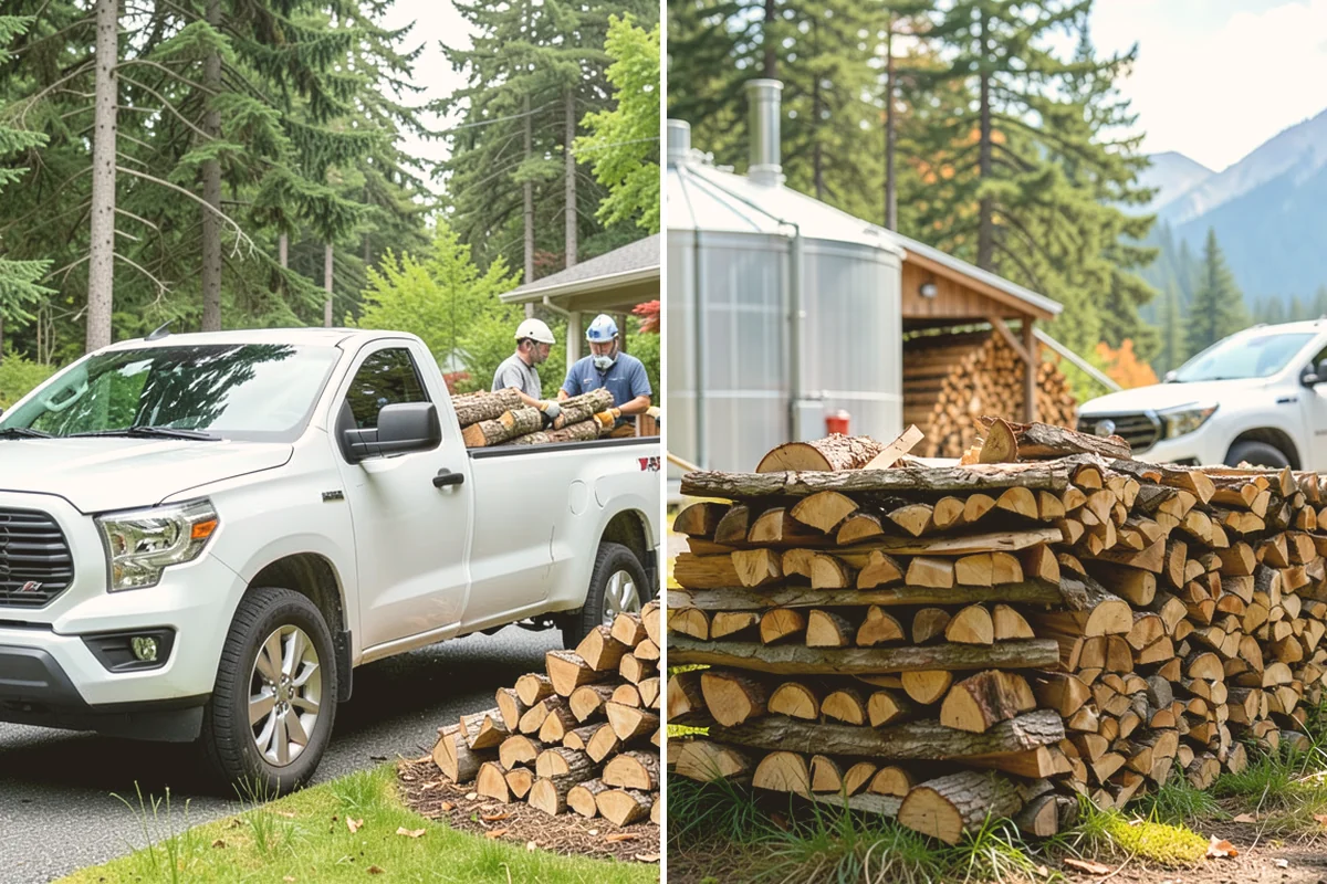 Kiln-Dried Firewood in Mount Vernon, WA - Seasoned wood is loaded into our drying kiln