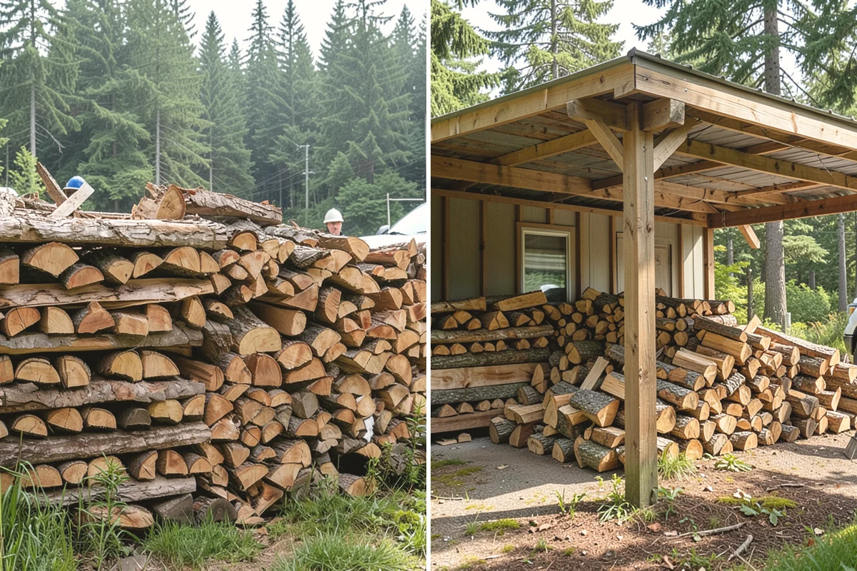 Kiln-Dried Hardwood in Anacortes, Skagit County, WA - Split wood is loaded into the drying kiln