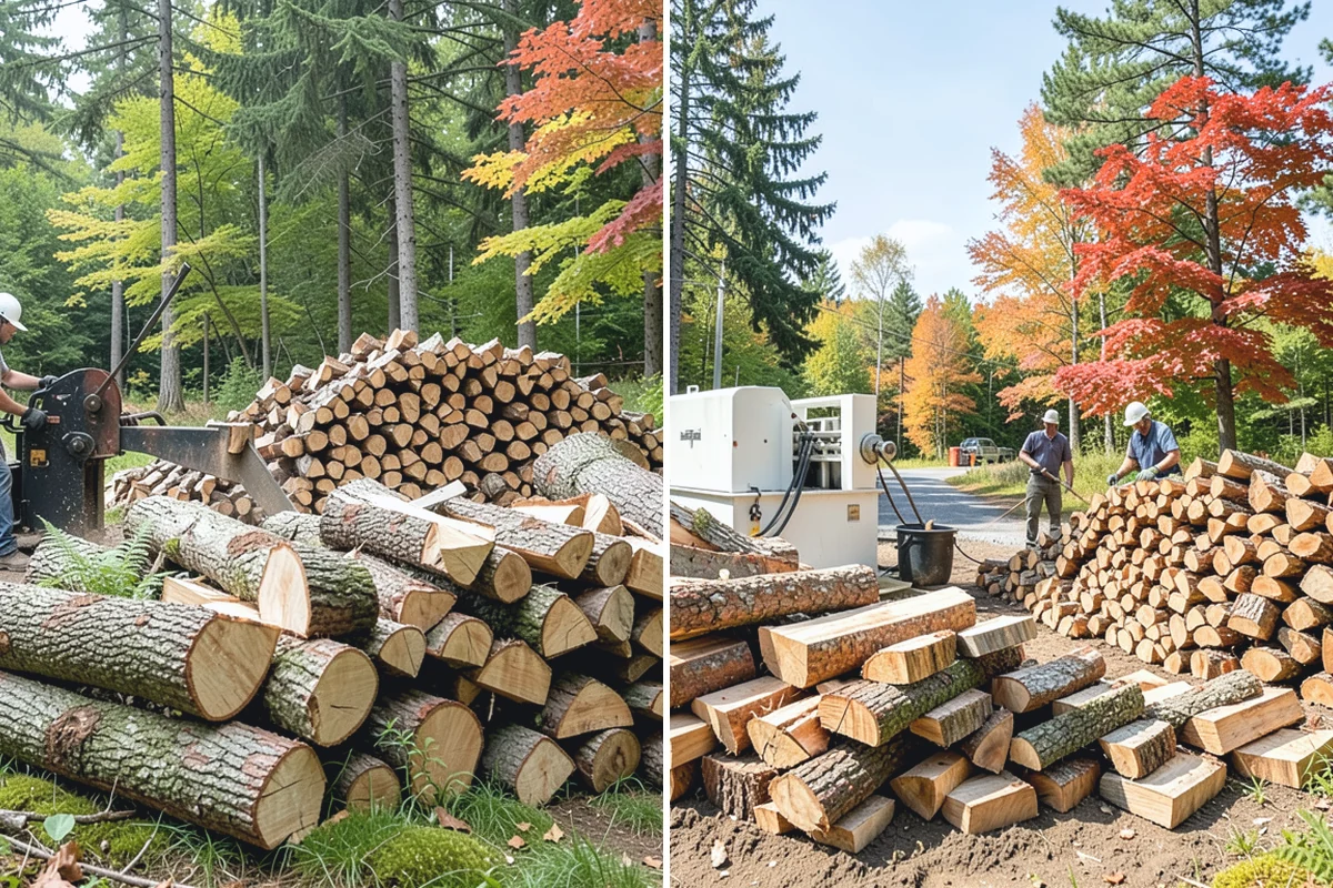 Kiln-Dried Hardwood in Beaux Arts Village, King County, WA - Split wood is loaded into the drying kiln