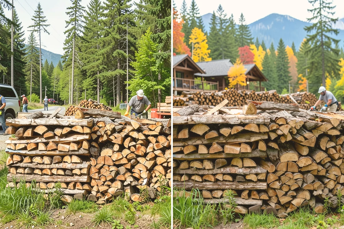 Kiln-Dried Hardwood in Bellevue, King County, WA - Split wood is loaded into the drying kiln