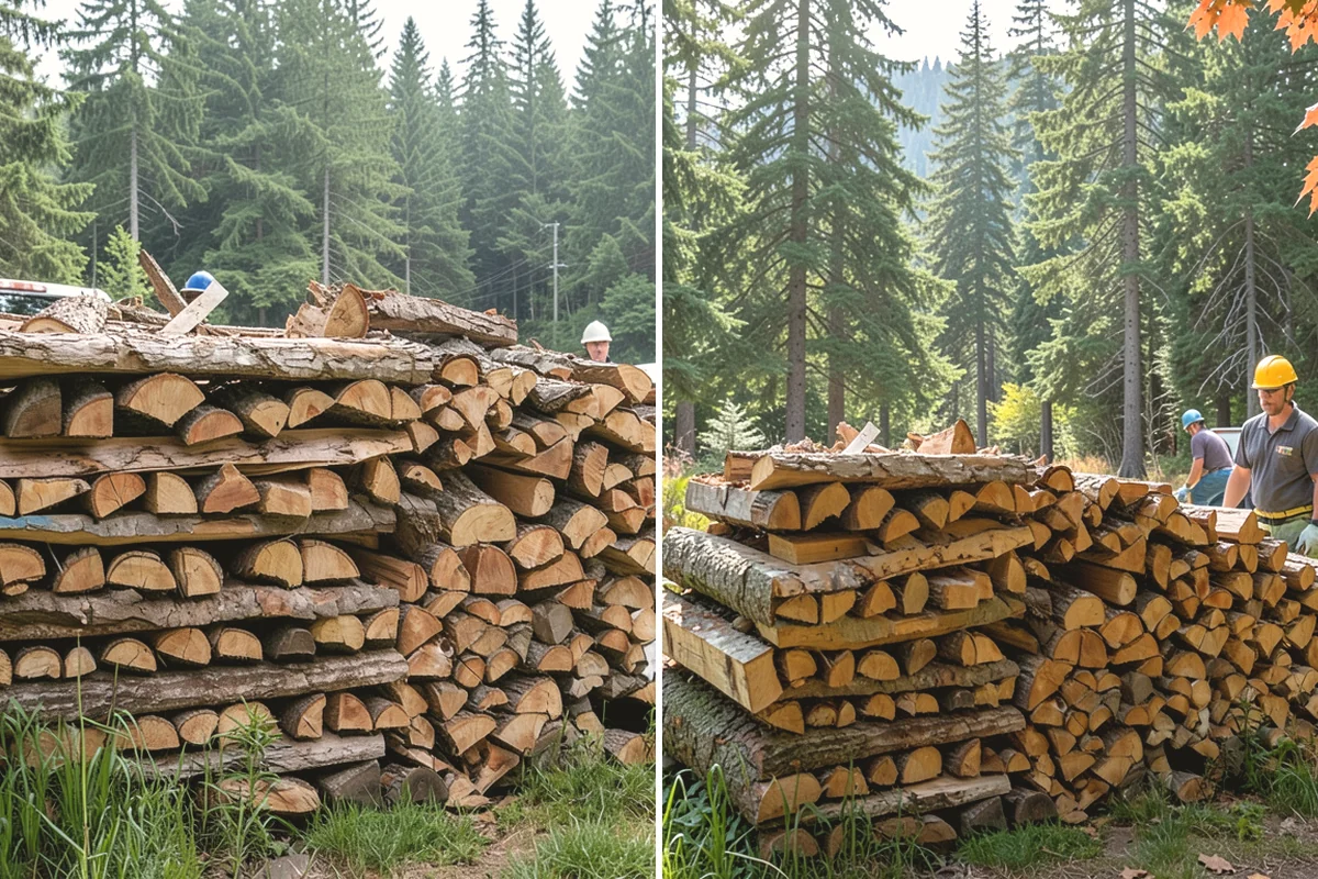 Kiln-Dried Hardwood in Carbonado, Pierce County, WA - Split wood is loaded into the drying kiln