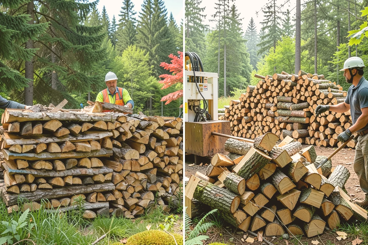Kiln-Dried Hardwood in Eatonville, Pierce County, WA - Split wood is loaded into the drying kiln