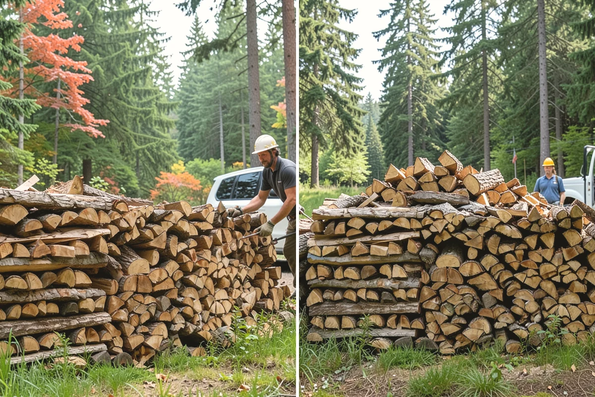 Kiln-Dried Hardwood in Edgewood, Pierce County, WA - Split wood is loaded into the drying kiln