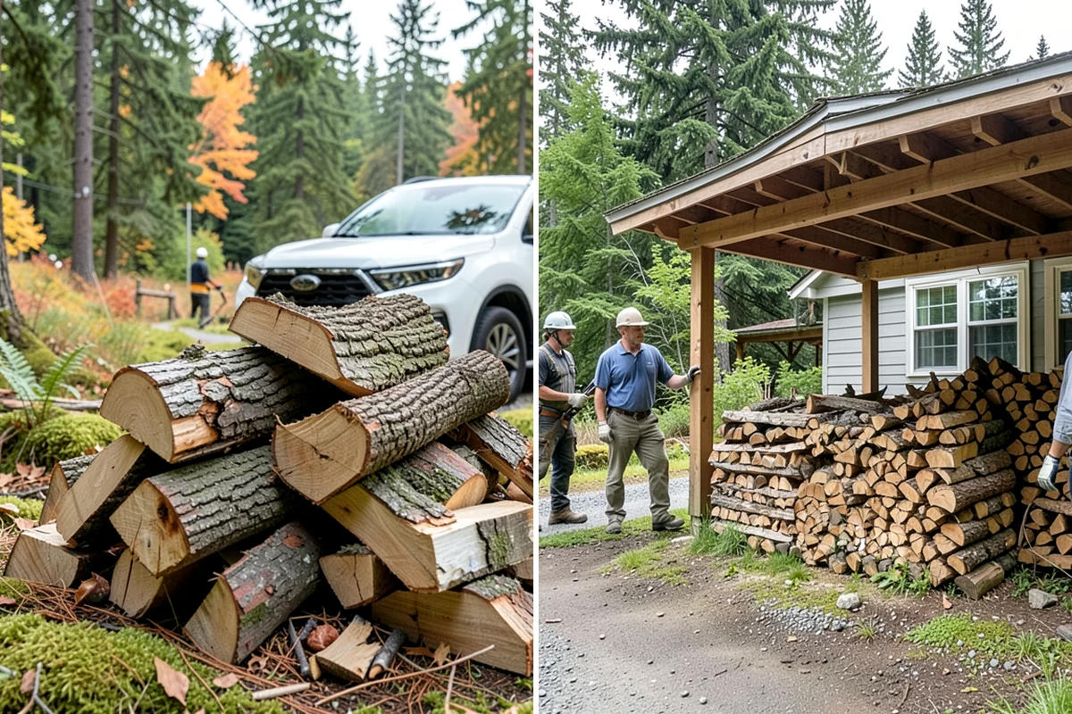 Kiln-Dried Hardwood in Federal Way, King County, WA - Split wood is loaded into the drying kiln