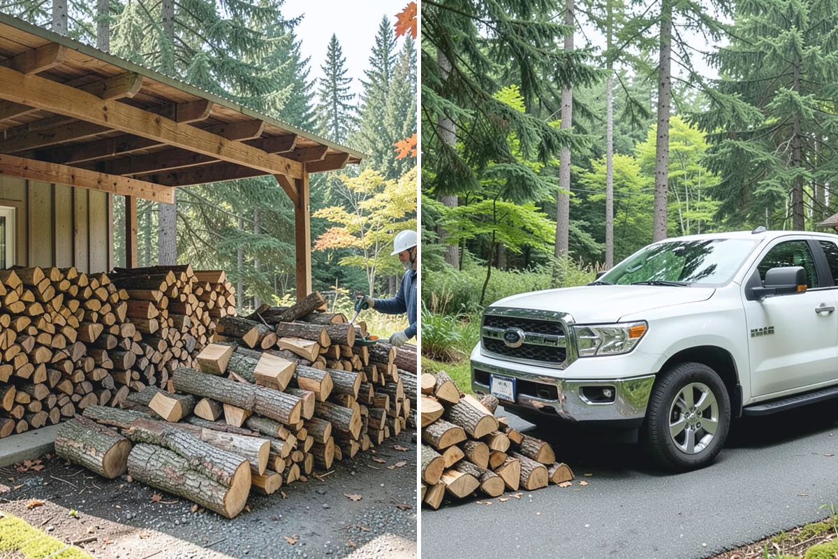 Kiln-Dried Hardwood in Granite Falls, Snohomish County, WA - Split wood is loaded into the drying kiln