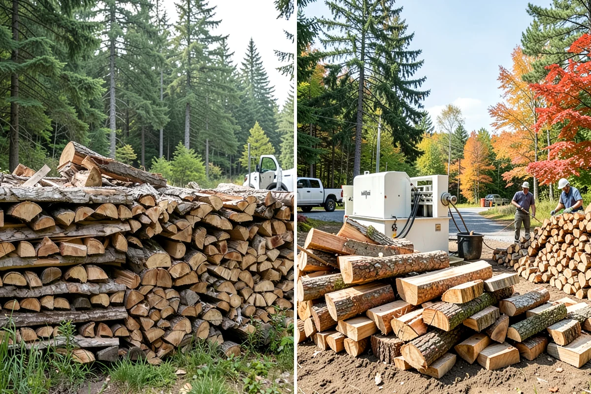 Kiln-Dried Hardwood in Hunts Point, King County, WA - Split wood is loaded into the drying kiln
