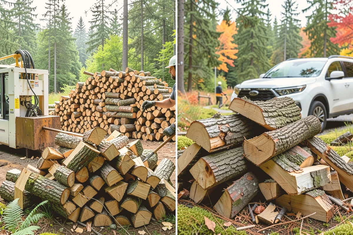 Kiln-Dried Hardwood in Kirkland, King County, WA - Split wood is loaded into the drying kiln