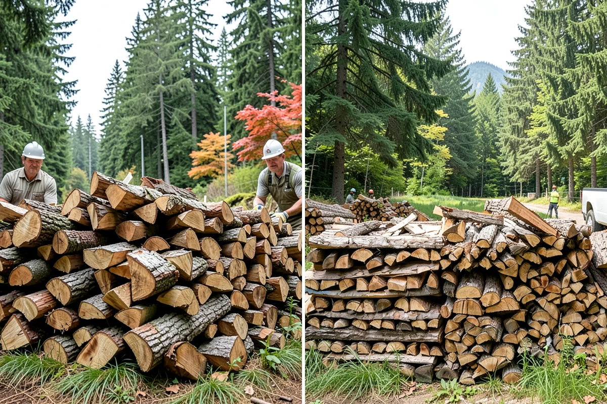 Kiln-Dried Hardwood in Lakewood, Pierce County, WA - Split wood is loaded into the drying kiln