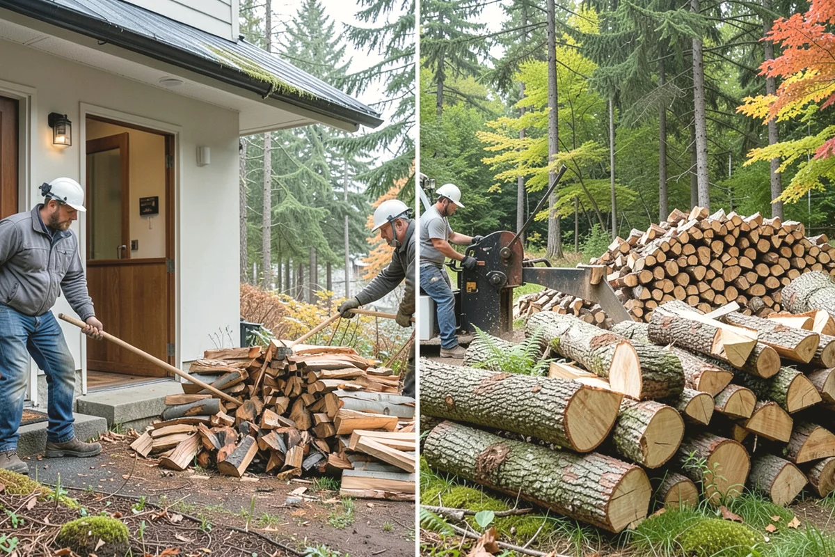 Kiln-Dried Hardwood in Mill Creek, Snohomish County, WA - Split wood is loaded into the drying kiln