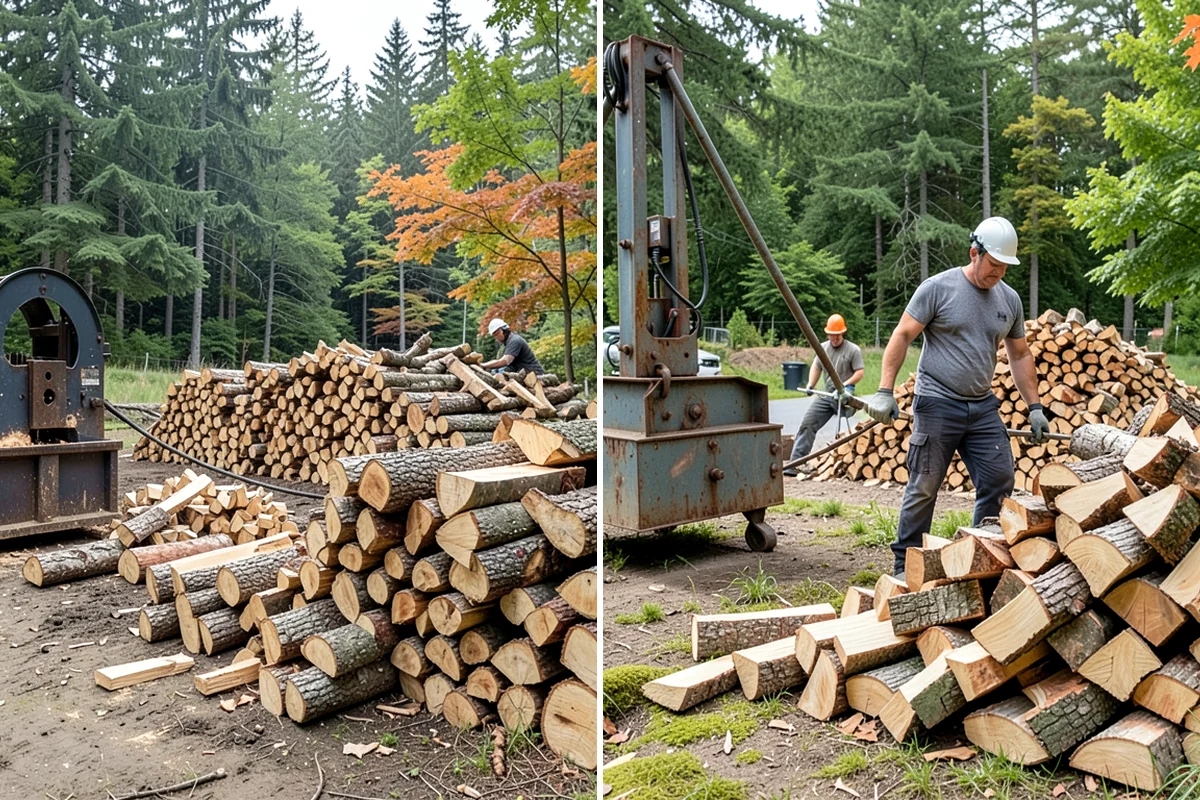 Kiln-Dried Hardwood in Puyallup, Pierce County, WA - Split wood is loaded into the drying kiln