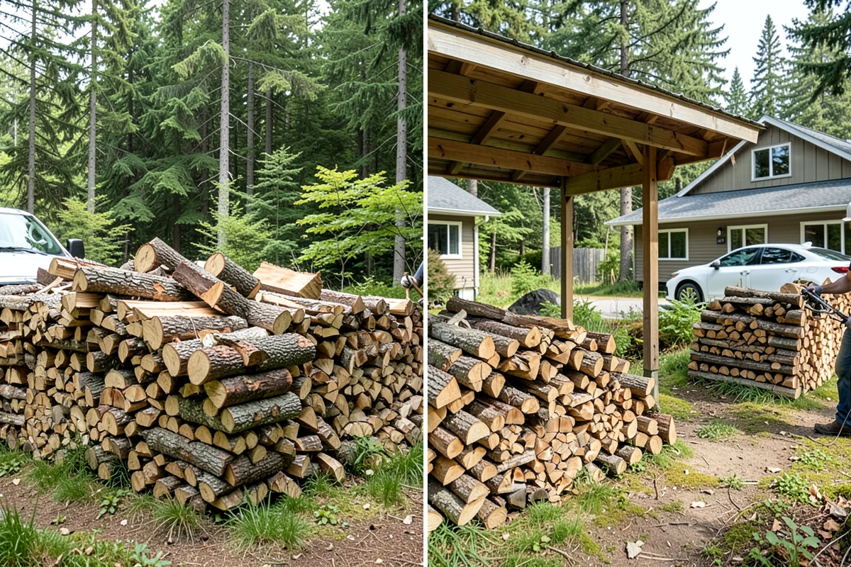 Kiln-Dried Hardwood in Seattle, King County, WA - Split wood is loaded into the drying kiln