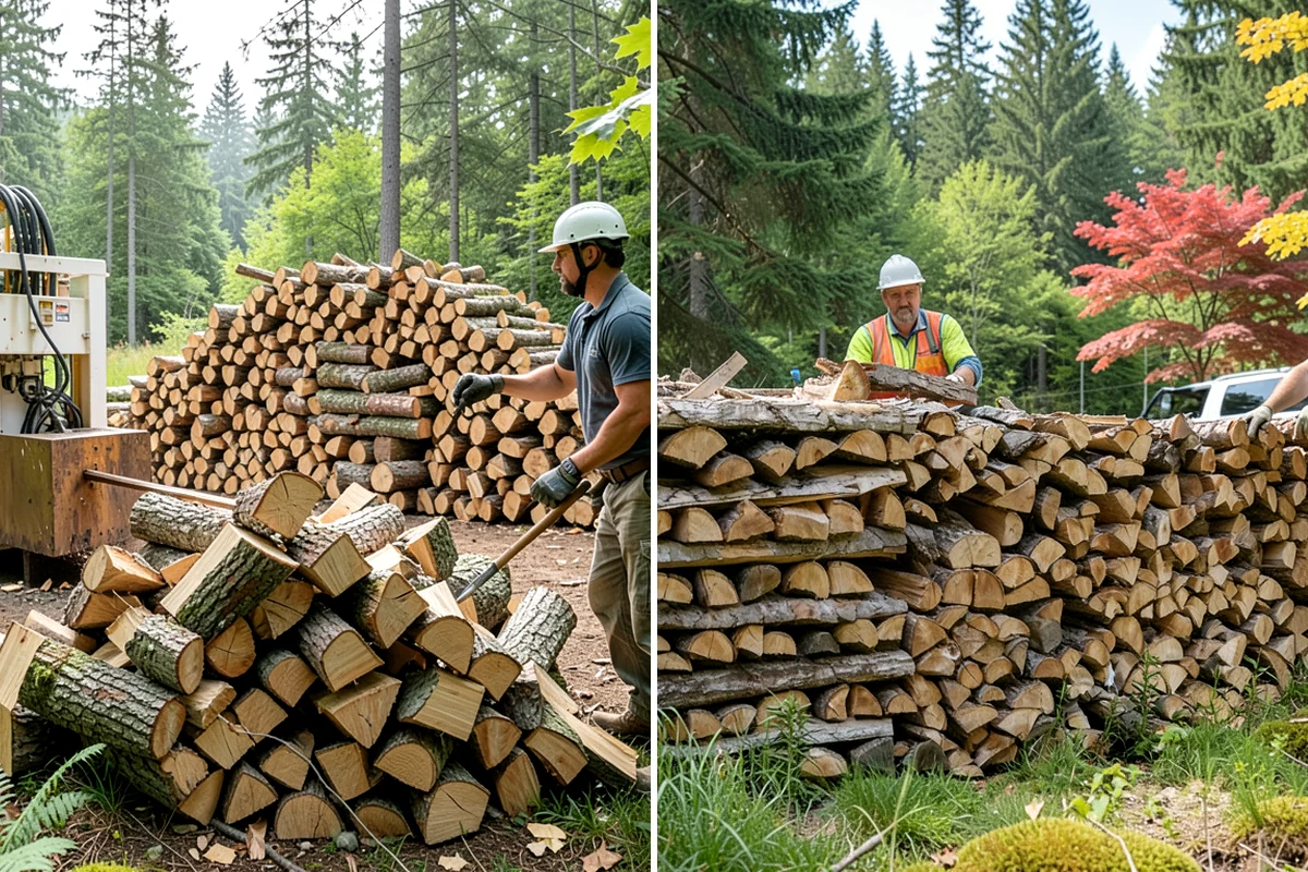 Kiln-Dried Hardwood in Snoqualmie, King County, WA - Split wood is loaded into the drying kiln