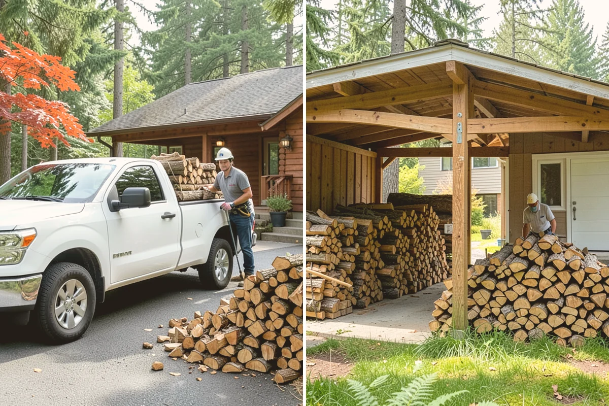 Kiln-Dried Hardwood in Stanwood, Snohomish County, WA - Split wood is loaded into the drying kiln