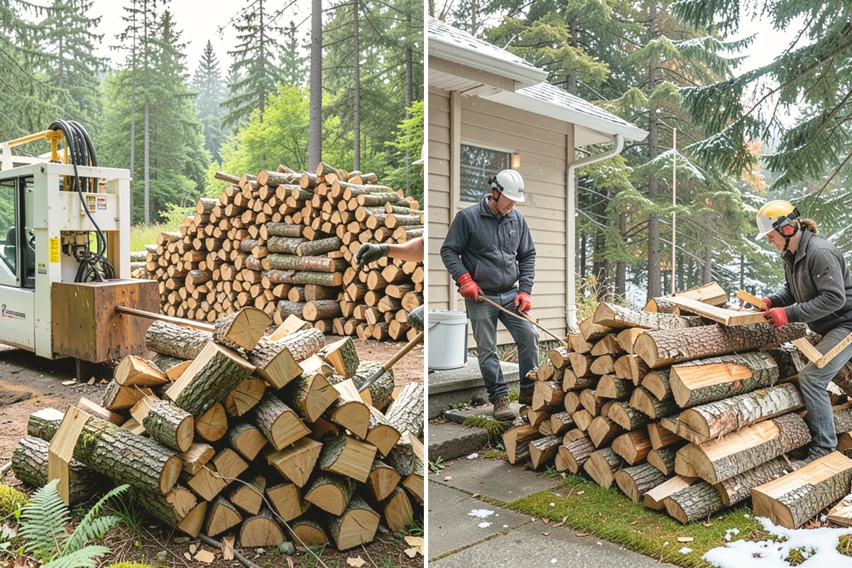 Kiln-Dried Hardwood in Tukwila, King County, WA - Split wood is loaded into the drying kiln
