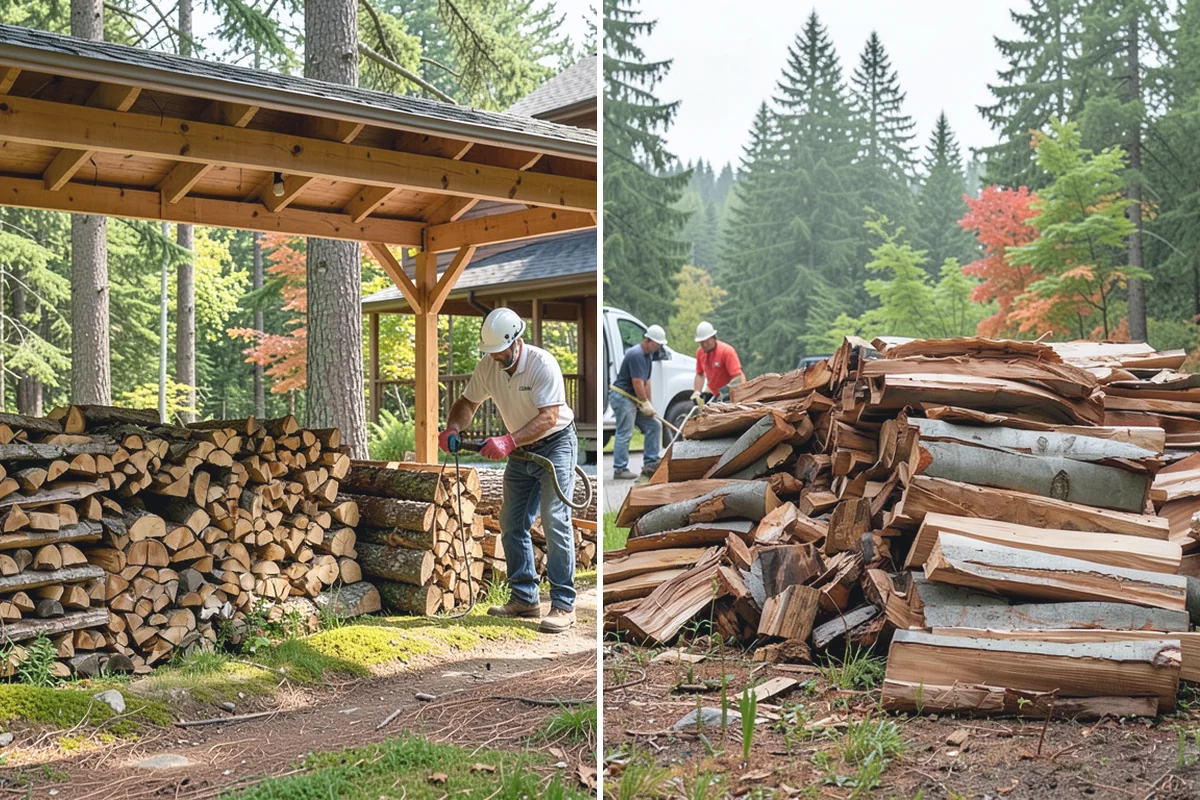 Kiln-Dried Hardwood in Wilkeson, Pierce County, WA - Split wood is loaded into the drying kiln