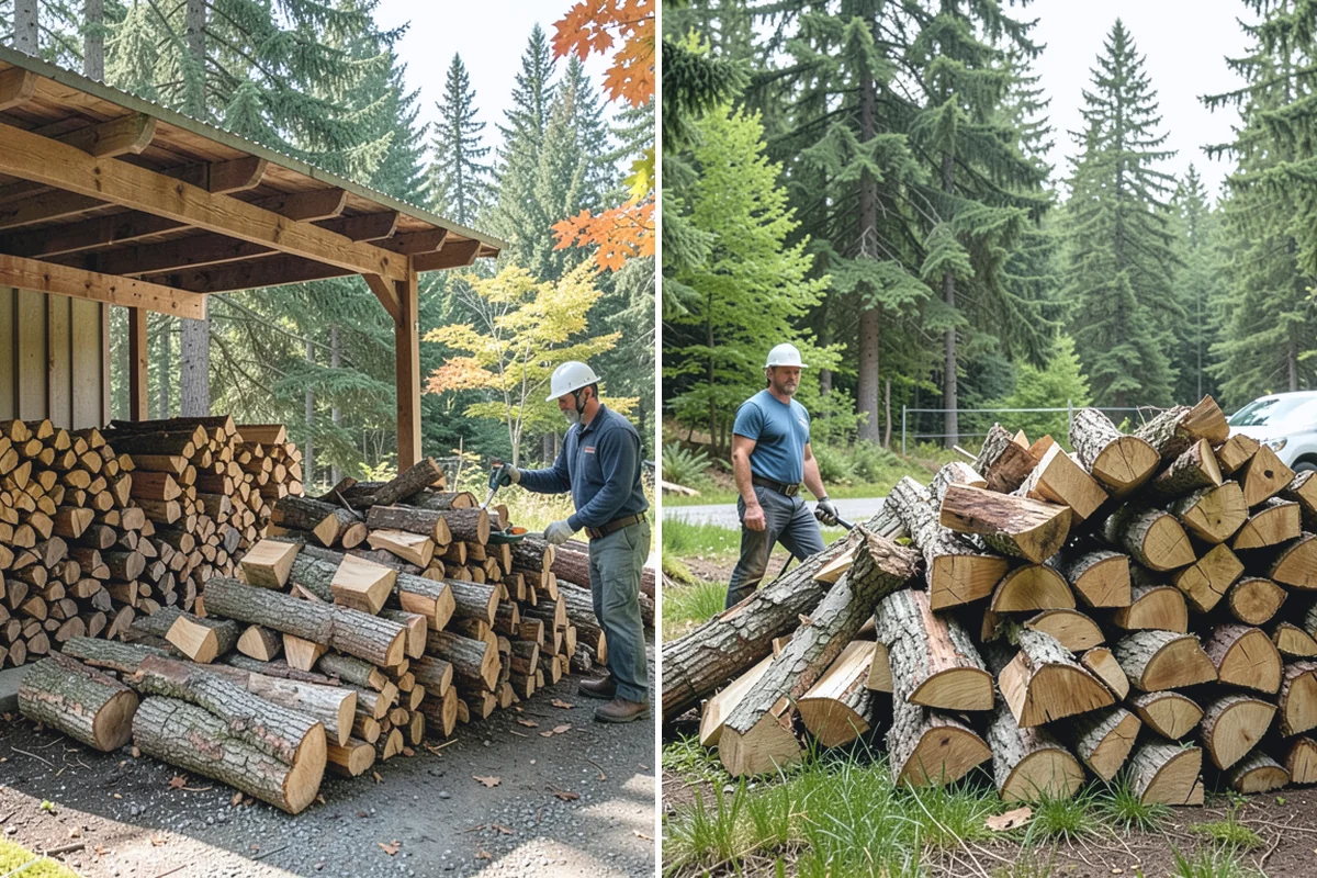 Kiln-Dried Hardwood in Woodinville, King County, WA - Split wood is loaded into the drying kiln