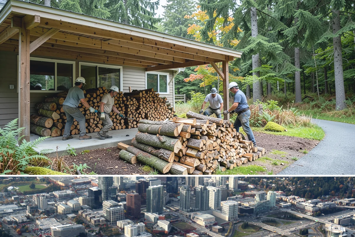 Kindling in Bellevue, King County, WA - Stock up in early fall before the rainy season makes dry starter material harder to keep on hand.